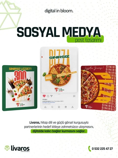 Sosyal medya post tasarımı — restoran — Livaros Instagram