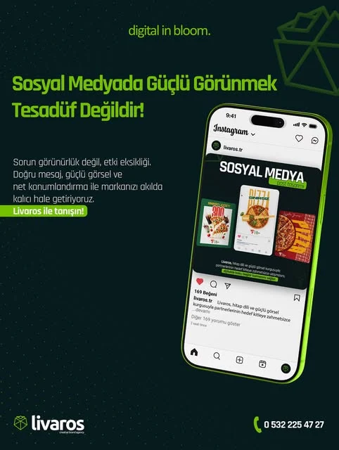Sosyal medyada güçlü görünmek tesadüf değildir — Livaros Instagram
