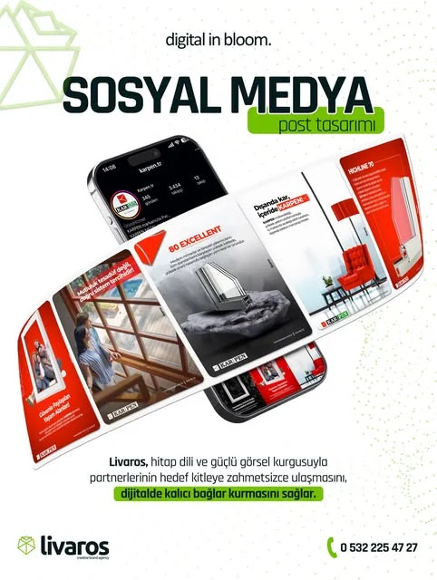 Sosyal medya post tasarımı — kurumsal — Livaros Instagram